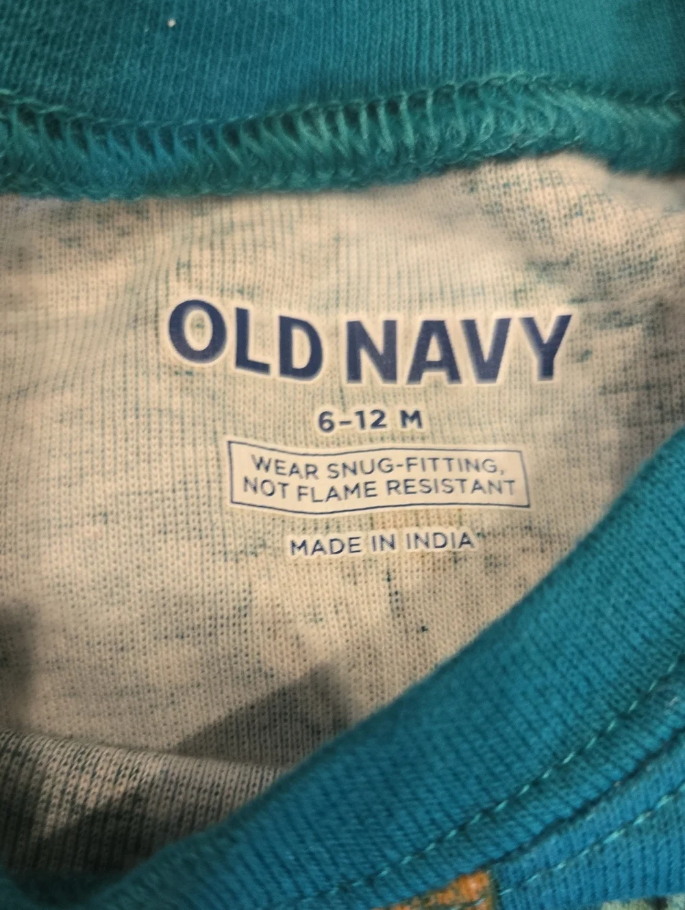 6-12 Month Old Navy Kids Teal Christmas Tree Pajama Set